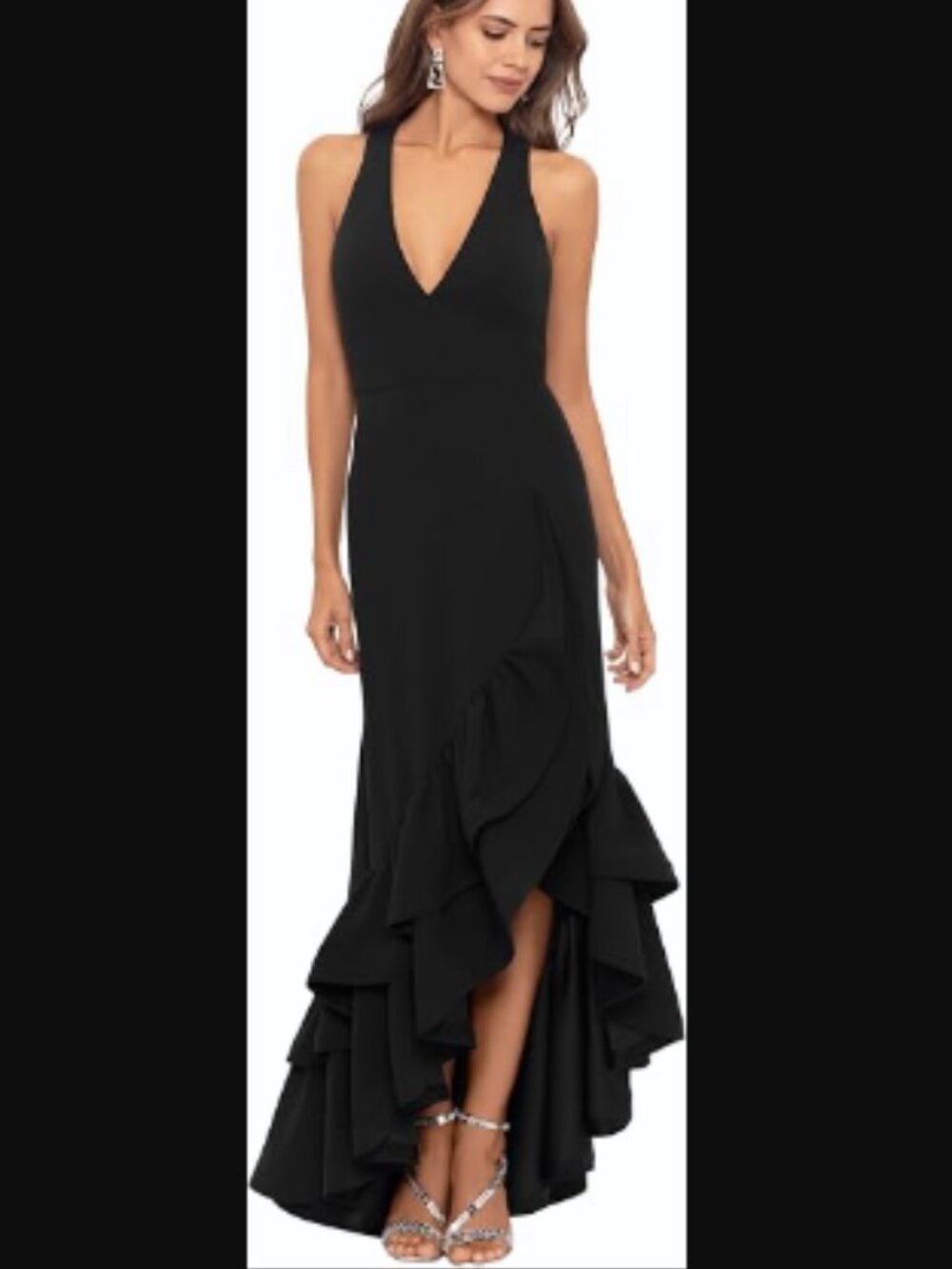 NWT Betsy & Adam Scuba Crepe Gown, 12